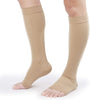 TOFLY® Compression Stockings (Pair), Grade Firm Support 20-30mmHg, Opaque, Unisex, Open Toe Knee High Compression Socks for Varicose Veins, Edema, Shin Splints, Nursing, Travel, Beige XXL