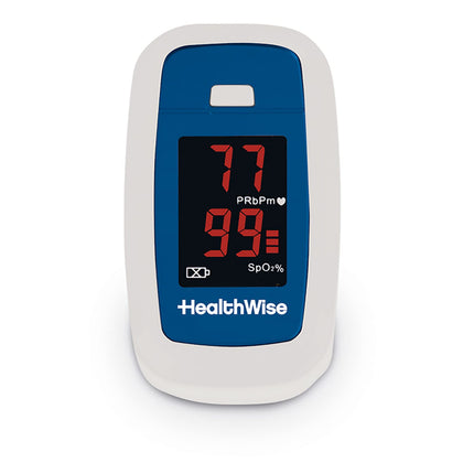 HealthWise Pulse Oximeter | Blood Oxygen Saturation | Complete System Monitor Lanyard and Batteries | Portable Spot-Check Monitoring | Blood Oxygen Saturation (SPO2) and Pulse Rate (BPM)