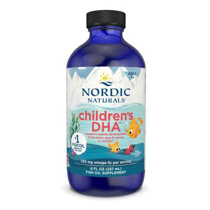 Nordic Naturals Children’s DHA, Strawberry - 8 oz for Kids - 530 mg Omega-3 with EPA & DHA - Brain Development & Function - Non-GMO - 96 Servings