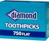 Diamond Flat Toothpicks 750ct, 3 Pack