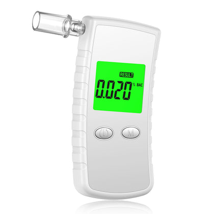 Breathalyzer,Professional-Grade Alcohol Breathalyzer Tester with LCD Display,High-Accuracy Professional Alcohol Tester with 10 Mouthpieces,Portable Alcohol Tester for Home and Party Use (White)