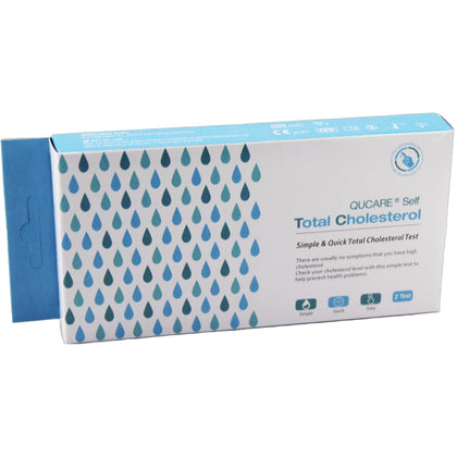 QuCare Complete Total Only Cholesterol Test, 2 Tests, Quick, Simple & Easy-to-Use, Clear Easy to Read Results, Detects Cholesterol Levels in Your Blood