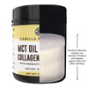 Keto MCT Powder + Collagen + Prebiotic Acacia Fibre, Vanilla, 16oz. MCT Creamer. MCT Oil Powder from Coconuts. MCT Collagen Powder, Grass Fed, Perfect for Keto, 0 Net Carb, Stevia, Erythritol