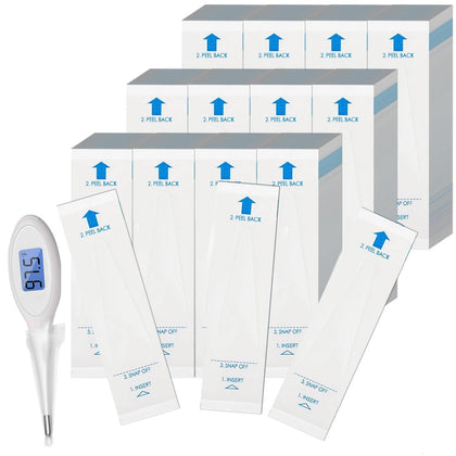 SenseYo 200 Pcs Disposable Digital Thermometer Probe Covers Sleeve Clear Temperature Sheath Sleeves Cover for Oral, Armpit, Rectal Thermometer