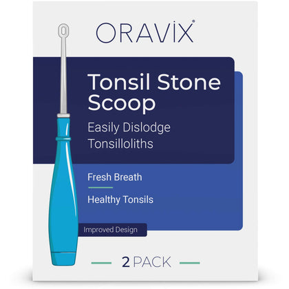 Oravix Tonsil Stone Remover, Fight Bad Breath, Easily Navigate Tonsil Crypts, Tonsil Stone Removal Tool with 3 Nozzles & LED Light, Tonsil Cleaner, Tonsil Stones Removal at Home, 2 Pack Curettage Pick