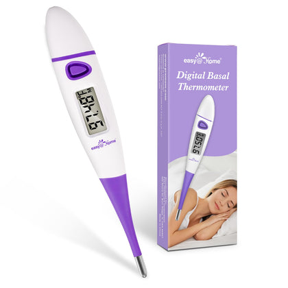 Easy@Home Basal Body Thermometer: BBT for Fertility Prediction with Memory Recall- Accurate Digital Basal Thermometer for Temperature Monitoring with Premom App - EBT-018