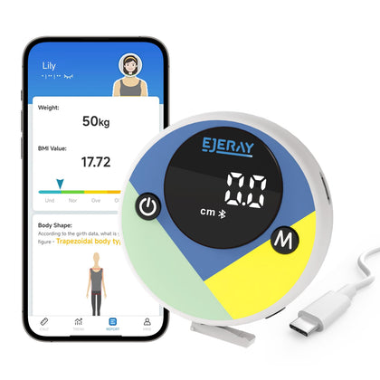 Digital Tape Measure, Smart Body Measuring Tape for Weight Loss, Accurate Bluetooth Tape Measurements with App, Retractable Body Tape Measure for Waist, Hip, Bust, Arms, 60in /150cm