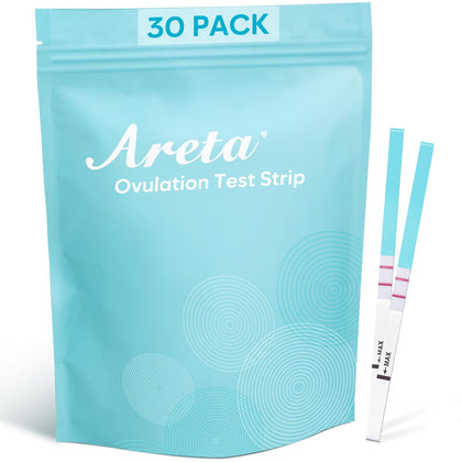 Areta Ovulation Test Strips Kit: 30 Tests | Accurate & Reliable for Women | Fast & Convenient Fertility Tracking | High Accuracy Ovulation Test Kit