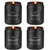 Scented Candles Set | Men Candle Set, Scented Candles for Home, Gifts for Men - 4 Pack Men Candle Gifts Soy Candles Scents of Lavender/Leather/Oak/Smoke & Vanilla