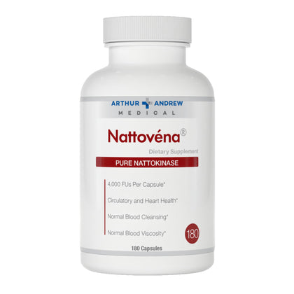 Arthur Andrew Medical, Nattovena, Pure Nattokinase Supplement, Double Strength 4,000 FUs per Capsule, 180