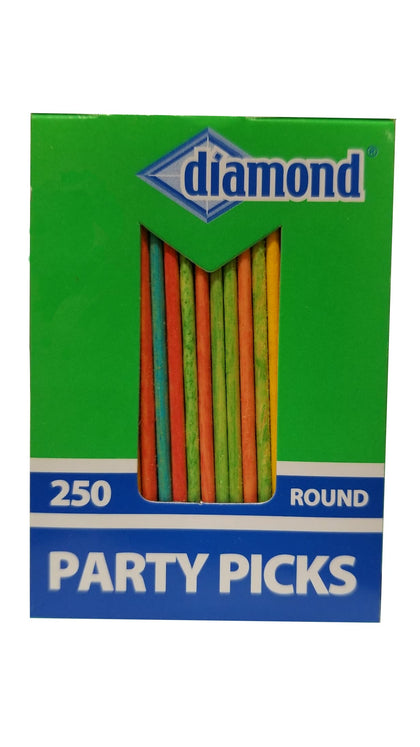 Diamond Round Colored Party Toothpicks