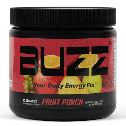 Morning Buzz Energy Drink Powder - Energy Boost Drink Mix - Sugar-Free Energy with Antioxidants - Morning Kickstart and Sports Nutrition Endurance Product - 30 Servings, Fruit Punch, 8 Ounces