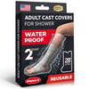 Mighty-X 100% Waterproof Cast Covers for Shower Leg -?Watertight Seal?- Reusable 2pk Half Leg Cast Cover for Showering - Cast Protector for Shower Leg Adult Knee, Ankle, Foot