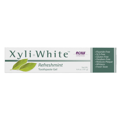 NOW Foods Solutions, Xyliwhite™ Toothpaste Gel, Refreshmint, Cleanses and Whitens, Fresh Taste, 6.4-Ounce