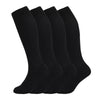 +MD 4 Pairs Compression Socks (15-20mmHg) for Women & Men - Cushion Knee High Socks for Running, Medical, Athletic, Nurses, Travels, Edema, Anti-DVT, Varicose Veins, Shin Splints 4Black 9-11