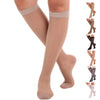 Made in USA - Sheer Compression Socks for Women 15-20 mmHg - Support Hose Knee High Stockings - Nude, Medium