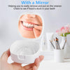 TIHYWR Retainer Case,Mouth Guard Case,Denture Case,Orthodontic Aligner Case With Mirror and Ventilation Holes Night Guard Case,Pink Flower