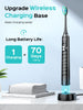 COSLUS Electric Toothbrush for Adults and Kids: Wireless Rechargeable Tooth Brush with Portable Travel Case, 5 Modes 47000 VPM Power Toothbrushes 6 Brush Heads 1 Charge for 70 Days Black