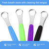 4 Pcs Tongue Scraper Cleaner Adults and Kids Stainless Steel Tongue Brush Metal Tongue Scraper Reduce Bad Breath with Travel Cases for Men Women Oral Mouth (Green, Blue, Black and Purple)