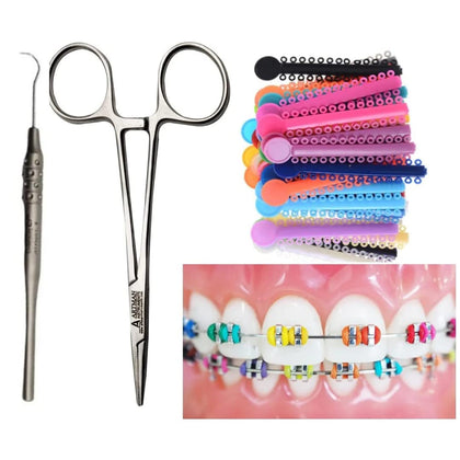 Dental Braces Color Changing Kit, Orthodontic ties changing kit, Change The Color Of Your Braces Yourself In Minutes Ligas para Brackets Ortodoncia