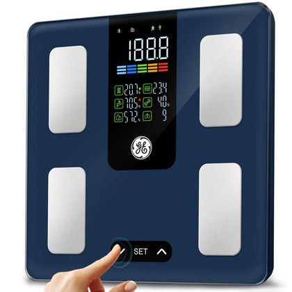 GE Smart Scale for Body Fat: Weight Scales with BMI Muscle Mass Button Function 500lbs Digital Bathroom Scales Body Composition Monitor 11.8