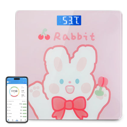 UCTHAT Digital Smart BMI Digital Scale,Bluetooth Body Weight Bathroom Scale with iOS, Android APP,Wireless Body Composition Monitor Analyzer for Tracking Health(Pink)