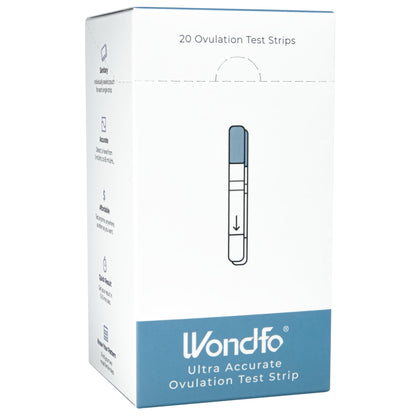 Wondfo Ultra Accurate Ovulation Test Strips - Quantitative Urine Ovulation Tests with Numerical Result, Fertility Cycle Monitoring- 20 LH Test