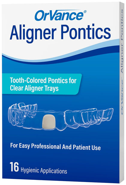 Aligner Pontics | Temporary Tooth Replacement for Aligner Trays and Retainers During Orthodontic Treatment (16 Count)