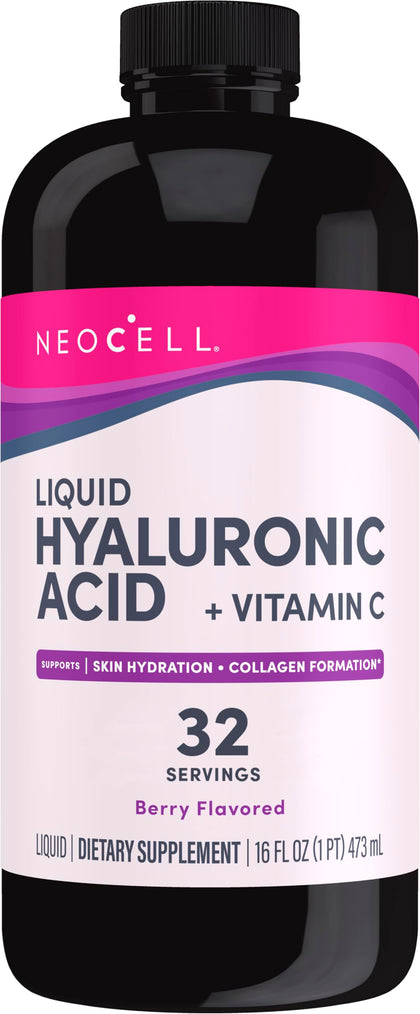 NeoCell Hyaluronic Acid Liquid with Vitamin C, Berry, 16 Fl Oz (Pack of 1) - Packaging May Vary