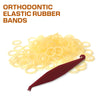 Orthodontic Elastic Rubber Bands - 3/16 Inch, Small, 100 Pack, (4.5 Ounce) for Braces, Dreadlocks, Hair Braids, Fix Tooth Gap, Includes Free Elastic Placer - Natural - Heavy