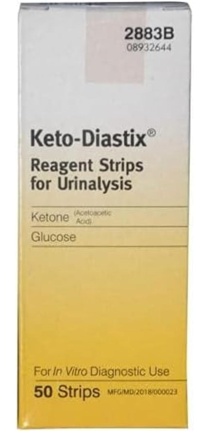 Keto-Diastix 50 Reagent Strips for Urinalysis, Unflavored, Medication Test Strips