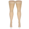 Amazon Basic Care Medical Compression Stockings, 20-30 mmHg Support, Women & Men Thigh Length Hose, Open Toe, Beige, Medium (Previously NuVein)