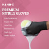 Hand-E Touch Black Nitrile Disposable Gloves Medium, 50 Count - BBQ, Tattoo, Hair Dye, Cooking, Mechanic Gloves - Powder and Latex Free Gloves