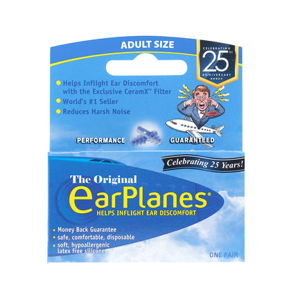 Original Adult EarPlanes by Cirrus Healthcare Earplugs Airplane Travel Ear Protection (1 Pair)