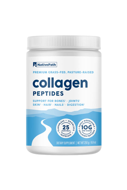 NativePath Collagen Peptides Protein - Hydrolyzed Type 1 & 3 Collagen Powder for Skin, Hair, Nails - 8.8 oz (25 Servings)