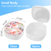 TIHYWR Retainer Case,Mouth Guard Case,Denture Case,Orthodontic Aligner Case With Mirror and Ventilation Holes Night Guard Case,Pink Flower