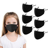 3-Ply 6 PCS Kids Cloth Face Masks - Washable Reusable Breathable Children Face Masks (Black*6)