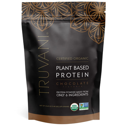 Truvani Vegan Pea Protein Powder | Chocolate | 20g Organic Plant Based Protein | 20 Servings | Keto | Gluten & Dairy Free | Low Carb | No Added Sugar