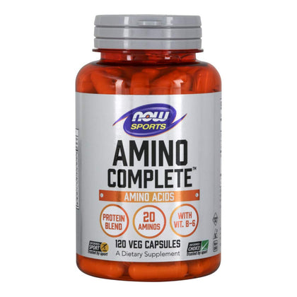 NOW Foods Sports Nutrition, Amino Complete™, Protein Blend With 21 Aminos and B-6, 120 Veg Capsules