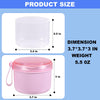 Denture Case, Leak Proof Denture Bath Cup for Travel, Denture Container Cups for Soaking Full & Partial Dentures, Retainers, Denture Cleaning Kit Holder Box with Denture Cleaner Brush-Pink