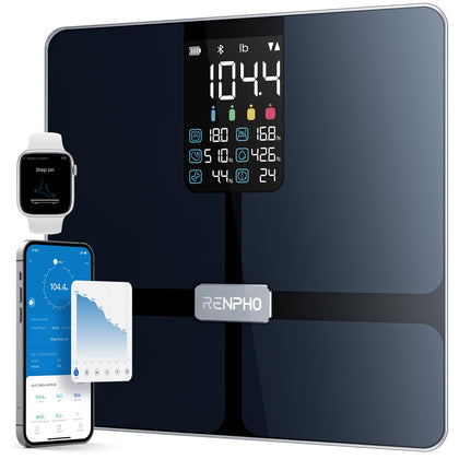 RENPHO Smart Scale for Body Weight, FSA HSA Store Eligible, Body Fat Scale with VA Display, Bluetooth Scale with BMI, Muscle Mass and Fat Percentage, Apple Health Compatible, 400lb, Black Elis 2X