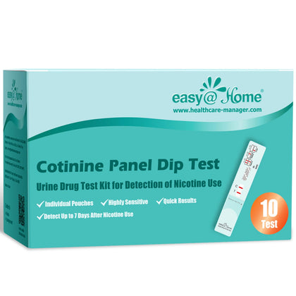 Easy@Home 10 Pack Nicotine Urine Test Strips Kit, Sensitive Rapid Testing Detection 200 ng/mL #ECOT-114