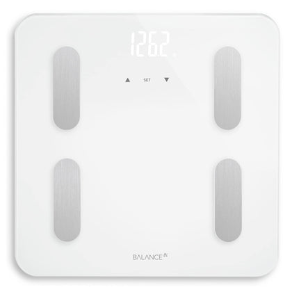 Greater Goods Balance Body Composition Glass/Plastic Personal Scale, White