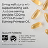 Sports Research Evening Primrose Supplement from Cold Pressed Oil - Softgels for Women’s Health & Skin Health - Gluten Free & Non-GMO GLA - High Potency 1300mg, 120 Count