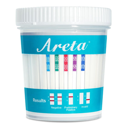 5 Pack Areta 5 Panel Instant Drug Test Kits Cups - Testing Marijuana (THC), COC, OPI 2000, AMP, BZO - Urine Drug Screen - #ACDOA-754