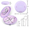 Retainer Case with Mirror and Adjustable Vent Holes, Cute Slim Aligner Case Compatible with Invisalign, Night Mouth Guard Case, Retainer Holder with Retainer Remover Tool, Chew & Brush, Purple