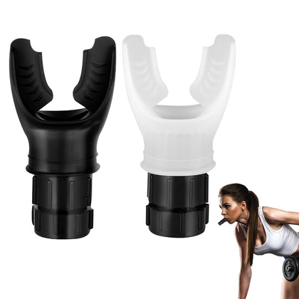 2 Pack Respiratory Muscle Trainer,Exercise Trainer with Adjustable Resistance, Portable and Easy to Clean, Perfect for Fitness, Yoga, Swimming, and Outdoor Activities Black White