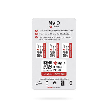 ENDEVR MyID Medical ID Sticker Kit, Store All of Your Medical Information for Emergencies, 4 Stickers