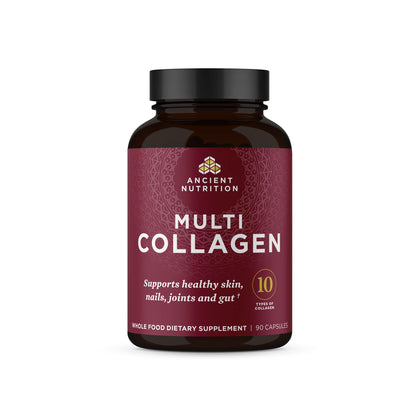 Collagen Peptides Pills by Ancient Nutrition, Hydrolyzed Multi Collagen Supplement, Types I, II, II, V & X, Supports Healthy Skin and Nails, Gut Health and Joints, 90 Capsules