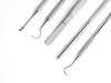 Dental Hygiene set of 5-Stainless Steel Tarter Scraper/Scaling Remover, Dental Toothpick, Mouth Mirror Scaler Tweezer For Calculus &Tartar Removal-Dentists Set is Ideal for Personal Use & Pet Friendly